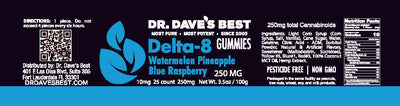 Dr. Dave's Best Delta-8 Gummies 10mg 25 Count