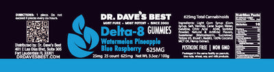 Dr. Dave's Best Delta-8 Gummies 25mg 25 Count