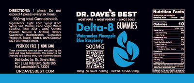 Dr. Dave's Best Delta-8 Gummies 10mg 50 Count