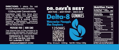Dr. Dave's Best Delta-8 Gummies 25mg 50 Count